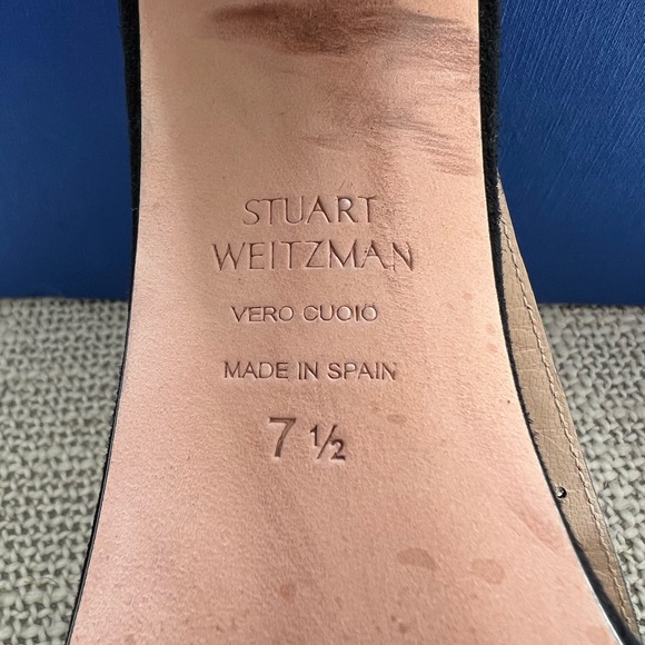 Black Stuart Weitzman strappy suede heels - Picture 4 of 4